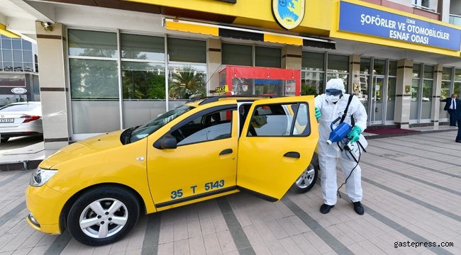 İzmir'de Otobüs, taksi ve dolmuşlara virüs kalkanı!