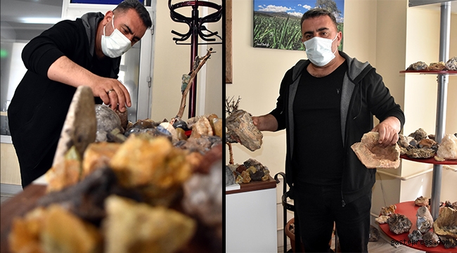 1 yılda topladığı 10 bin adet taşla koleksiyon yaptı!