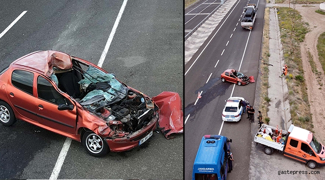 Kayseri'de, TIR’a çarpan otomobilde 4 kişilik aile yaralandı!