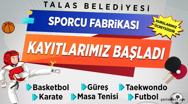 Kayseri Talas Sporcu Fabrikası'nda Kurs Kayıtları Başladı!