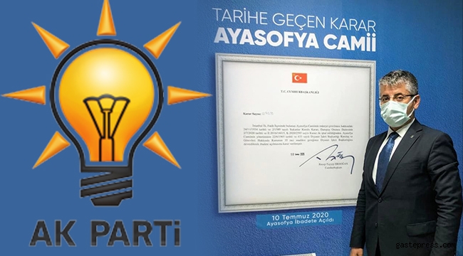 AK Parti Kayseri İl Başkanı Şaban Çopuroğlu'ndan 'Ayasofya' Paylaşımı!