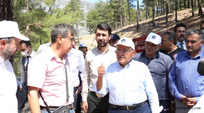 Büyükkılıç, Yahyalı'da yangın bölgesinde! 