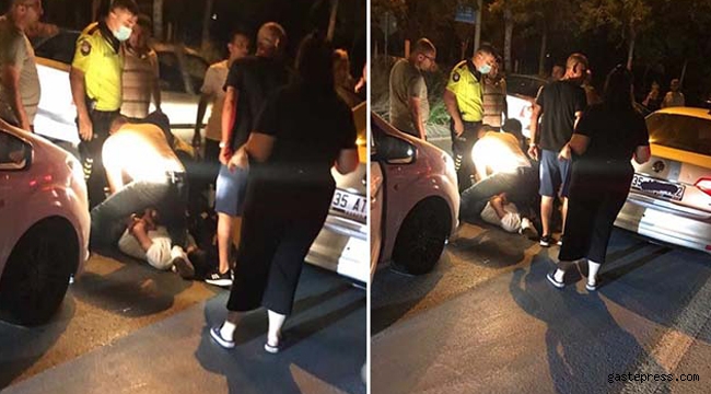 İzmir'de Polise saldıran alkollü sürücüye biber gazlı müdahale!