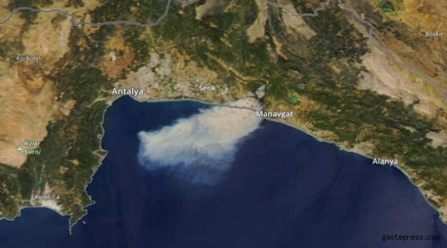 Manavgat'taki yangının uydu fotoğrafı!