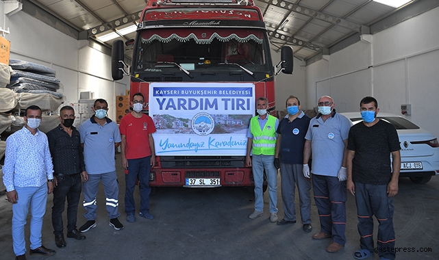 Kayseri Büyükşehir'den Kastamonu'ya 1 Tır dolusu yardım!