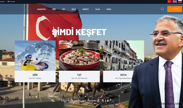 Kayseri Büyükşehir'den 'Turizm Rehberi' gibi web sitesi!