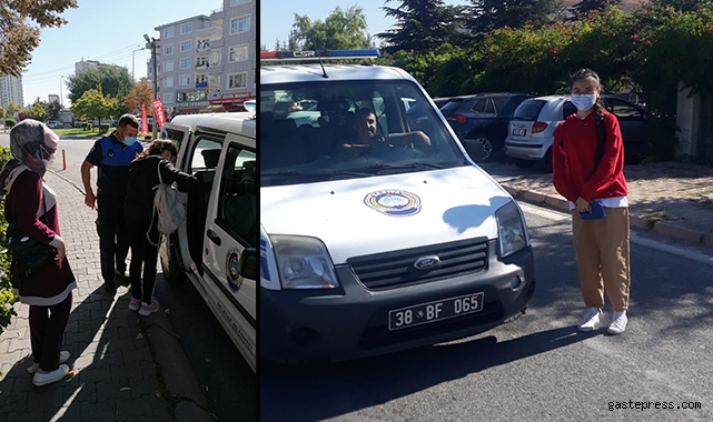Geç kalan öğrenciyi sınava zabıta yetiştirdi!