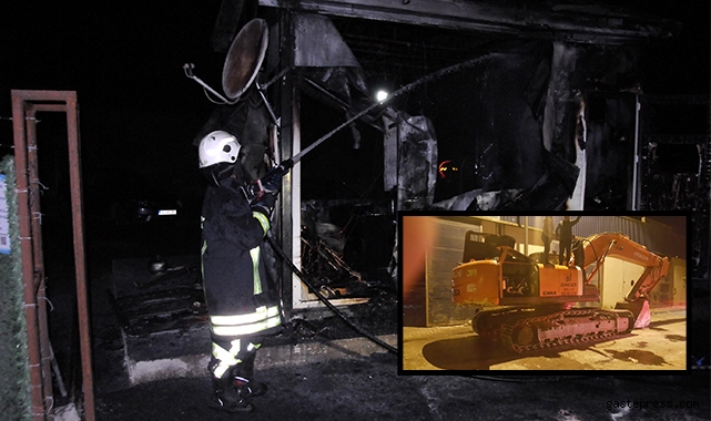İşten çıkarılan kepçe operatörü, iş makinesi ve iş yerinin güvenlik kulübesini yaktı!