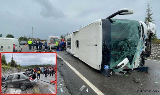 Otobüs, otomobile çarptı: 3 ölü, 1 yaralı!