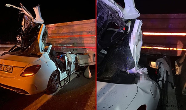 TIR'a çarpan otomobildeki üç kardeşten 2'si öldü!