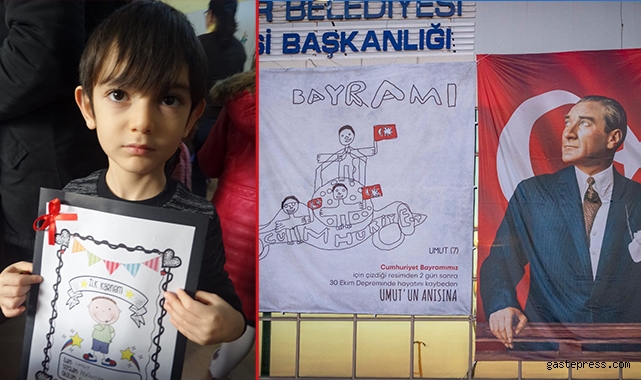 Depremde ölen Umut'un 29 Ekim'de çizdiği resim ortaya çıktı!