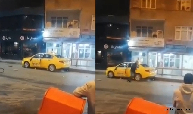 Eski çalıştığı durağın taksisini parçaladı, o anlar kameraya yansıdı!