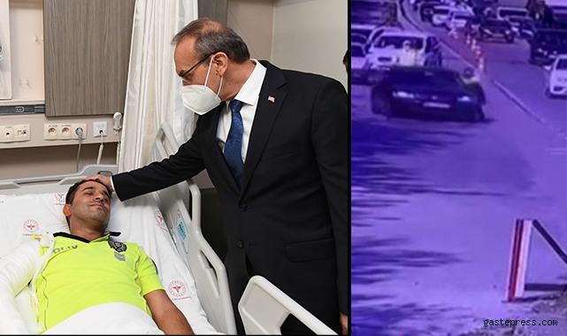 Kaçan sürücünün otomobilinin camına tutunan trafik polisi, sürüklenerek yaralandı!