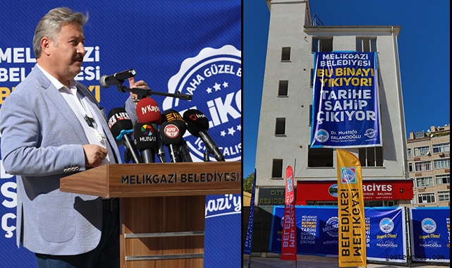 Kayseri Melikgazi'de eski bina yıkıldı yerine nefes alan bir meydan yapılacak!