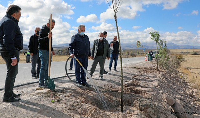 Kayseri Talas'da Kırsal Mahalle Girişlerinde Ağaç Seferberliği!