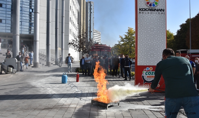 Kocasinan'da Gerçeğini Aratmayan Yangın Tatbikatı!