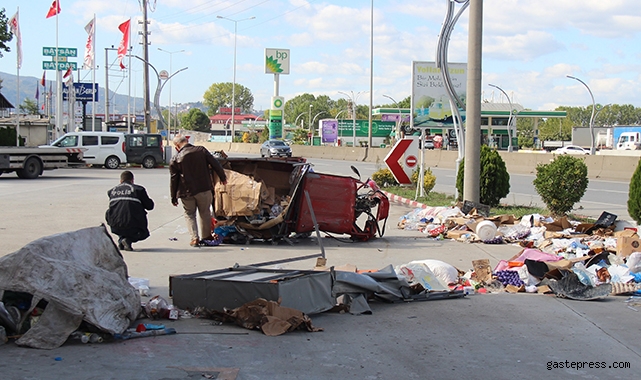 Petrol istasyonuna dalan taksi, hurda aracı ve otomobile çarptı: 1 ölü!