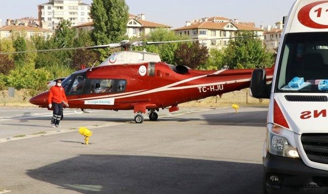 Kalp krizi geçiren vatandaşın yardımına hava ambulansı yetişti!