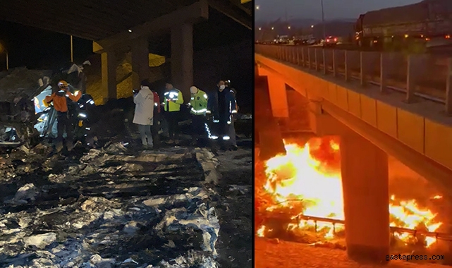 Köprüden düşen tır alev alev yandı: 2 ölü, 1 ağır yaralı!