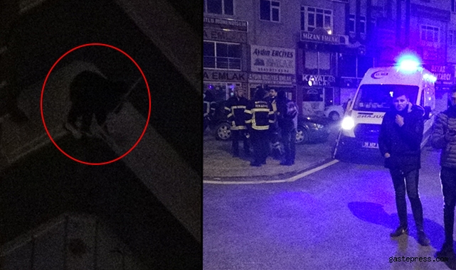 Cezaevine gitmek istemediği için balkona çıkan şahıs 4 saat sonra ikna edildi!