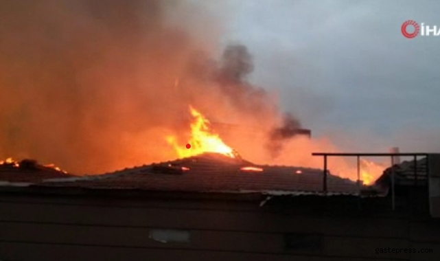 Benzin istasyonunun restoran bölümünde korkutan yangın!