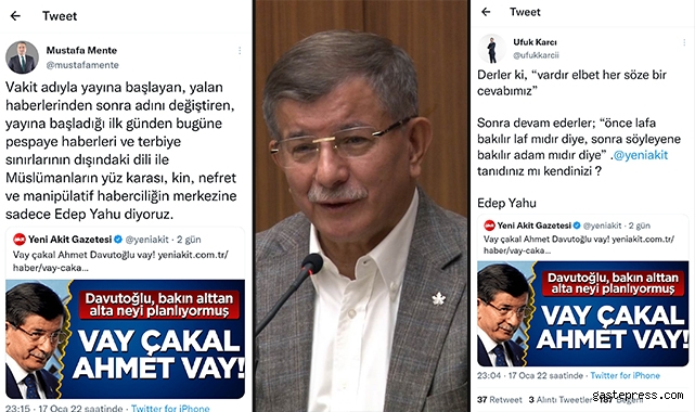 Gelecek Partisinden Yeni Akit gazetesine büyük tepki!