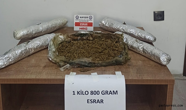 Kayseri'de 1 kilo 800 gram esrar ele geçirildi!