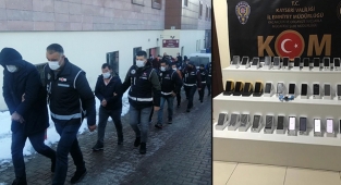 Kayseri merkezli 3 ilde kaçak telefon operasyonunda gözaltına alınan 9 kişi adliyede!