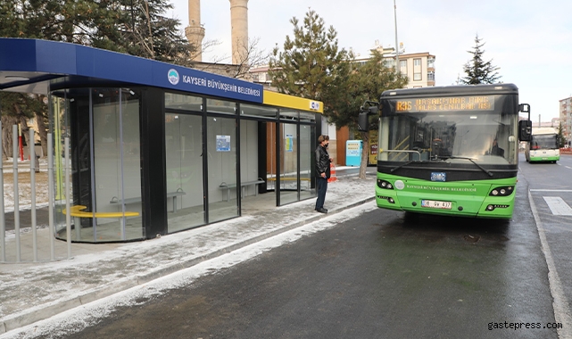 Kayseri Talas'ta Kapalı aktarma durağı hizmete girdi!