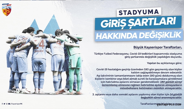 Kayserispor'dan aşı uyarısı!
