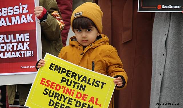 Ankara'da Rusya Büyükelçiliği önünde protesto!