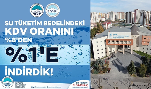 Kayseri&#039;de de su faturalarında KDV indirimine gidildi!