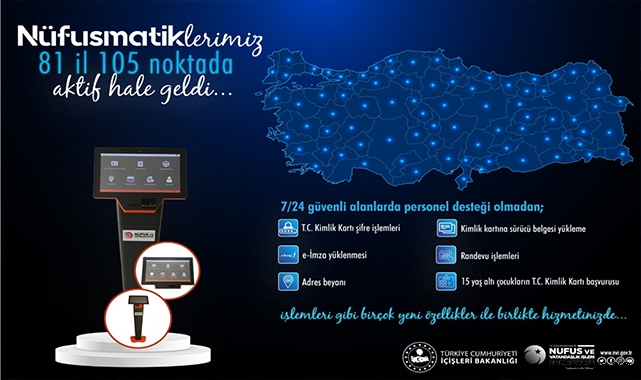 Nüfusmatikler 81 ilde aktif hale geldi!
