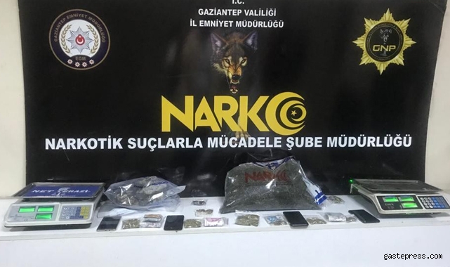 Gaziantep'te 5 kilo 700 gram esrar ele geçirildi!