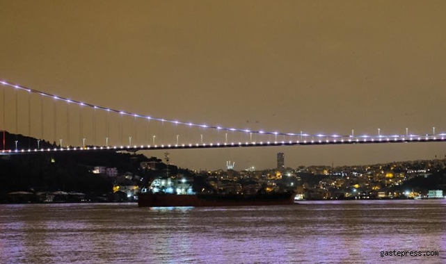 Gelen tonlarca ayçiçeği yağı yüklü gemi İstanbul Boğazı'da!