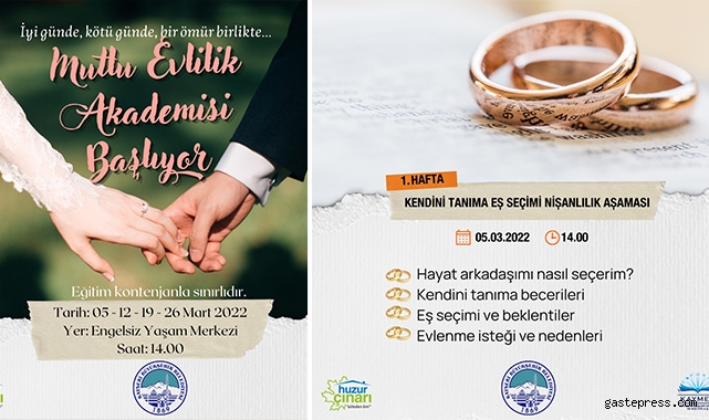 Kayseri Büyükşehir'in 'Mutlu Evlilik Akademisi' başlıyor!