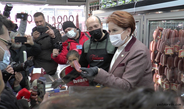 Meral Akşener, Kayseri'de pastırma doğradı!