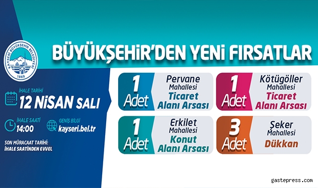 Kayseri Büyükşehir'den ihaleler
