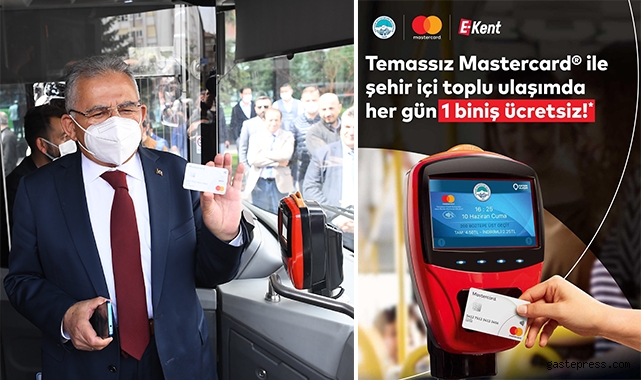 Kayseri Ulaşım A.Ş.'den temassız ulaşımda 'Her gün 1 biniş ücretsiz' Kampanyası