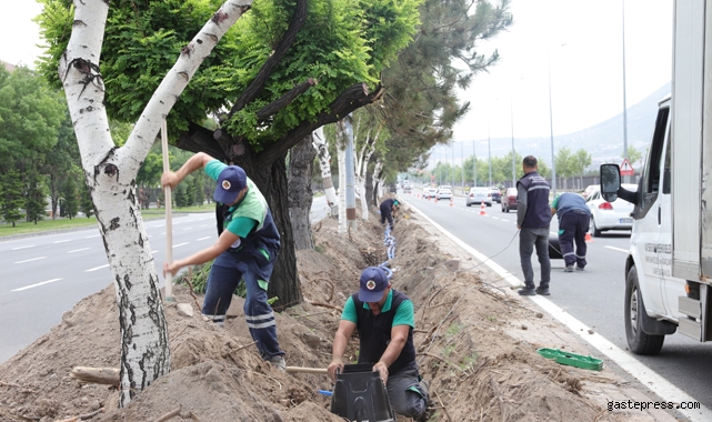 Kayseri Büyükşehir'den 200 Bin Metrekare Alana Yağmurlama ve Damla Sulama Sistemi!