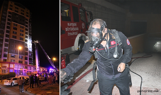Kayseri'de 14 katlı binada yangın: 30 kişi tahliye edildi, 16 kişi hastanelik oldu!