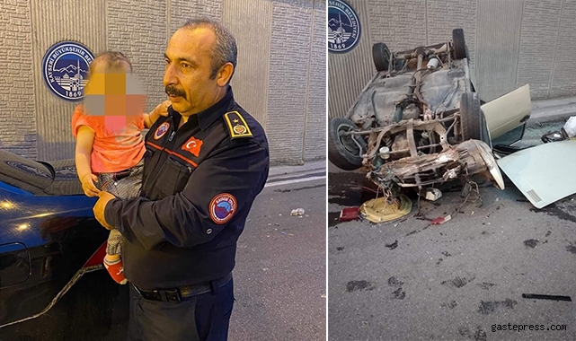 Kazada sıkışan vatandaşları itfaiye ekipleri kurtardı!