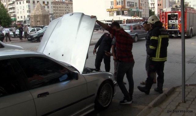 Otomobilin egzozundan çıkan dumanı yangın sandılar!
