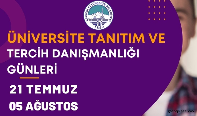 Kayseri Büyükşehir'den üniversite adaylarına ücretsiz tercih danışmanlığı!
