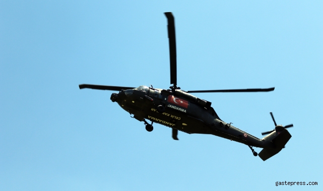 Kayseri'de bayram öncesinde helikopterle trafik denetimi!