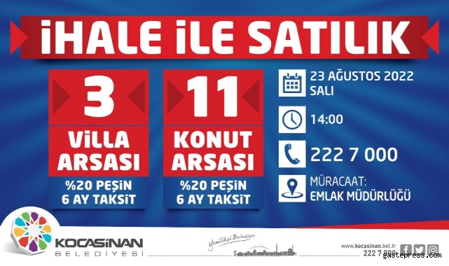 Kayseri Kocasinan'dan yüzde 20 peşin, 6 ay taksitli yatırım fırsatı!