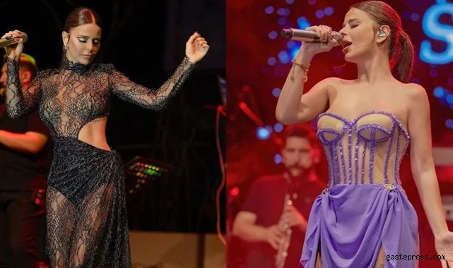 Simge Sağın derin göğüs dekolteli elbisesiyle nefes kesti!