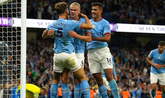 Haaland leblebi gibi gol atıyor Manchester City farklı kazanıyor!