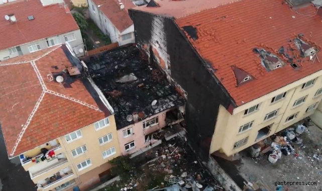 Kadıköy’de patlama yaşanan binanın son hali havadan görüntülendi!