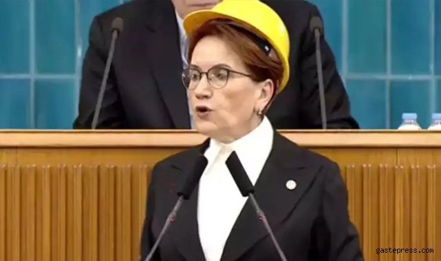 Meral Akşener kürsüye baretle çıktı! 